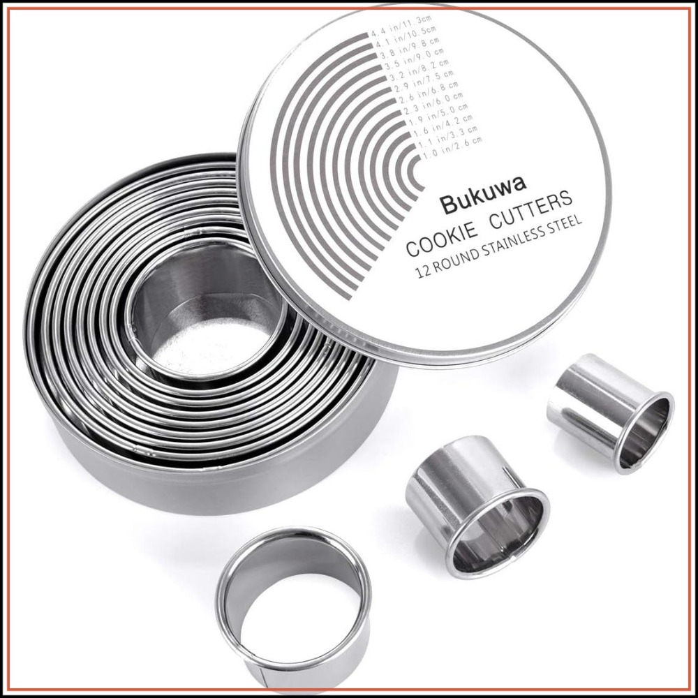 Cookie Cutter Set - 12-Piece Round Cookie Cutter Set, Stainless