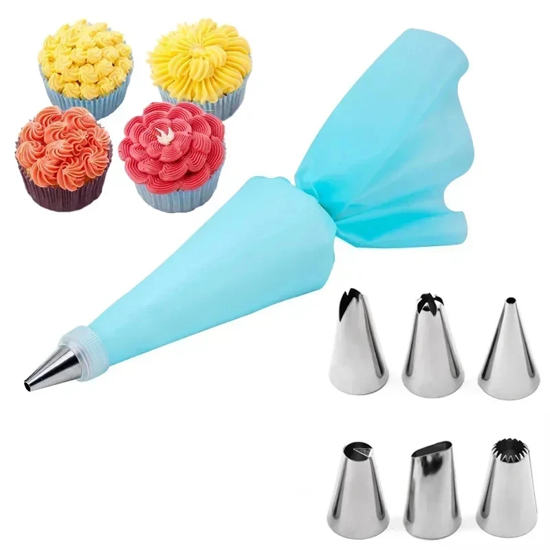 Kitchen Set Bakery - 1-6Sets Pastry Bag And Stainless Steel