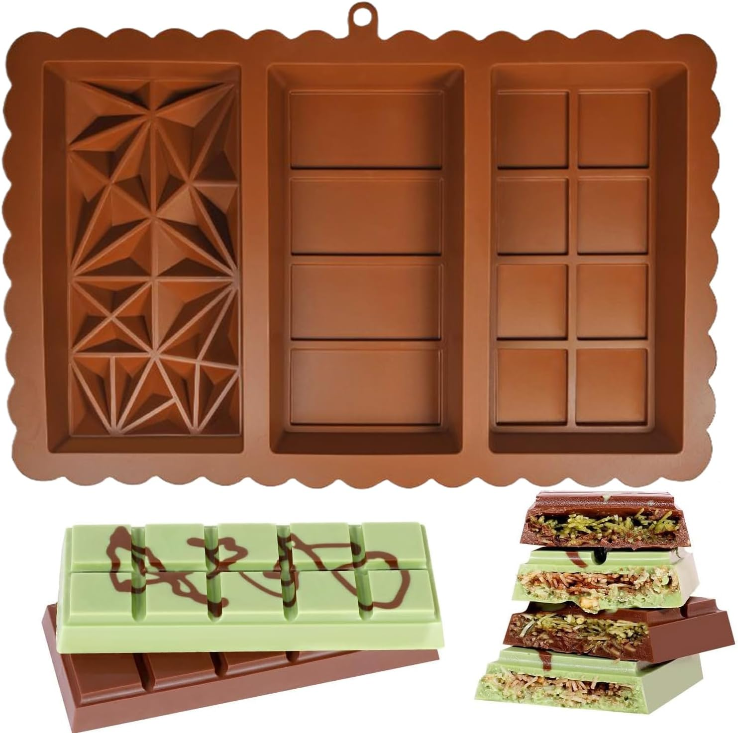 Silicone Cake Mold - Silicone Chocolate Bar Molds, Rectangular Non-Stick