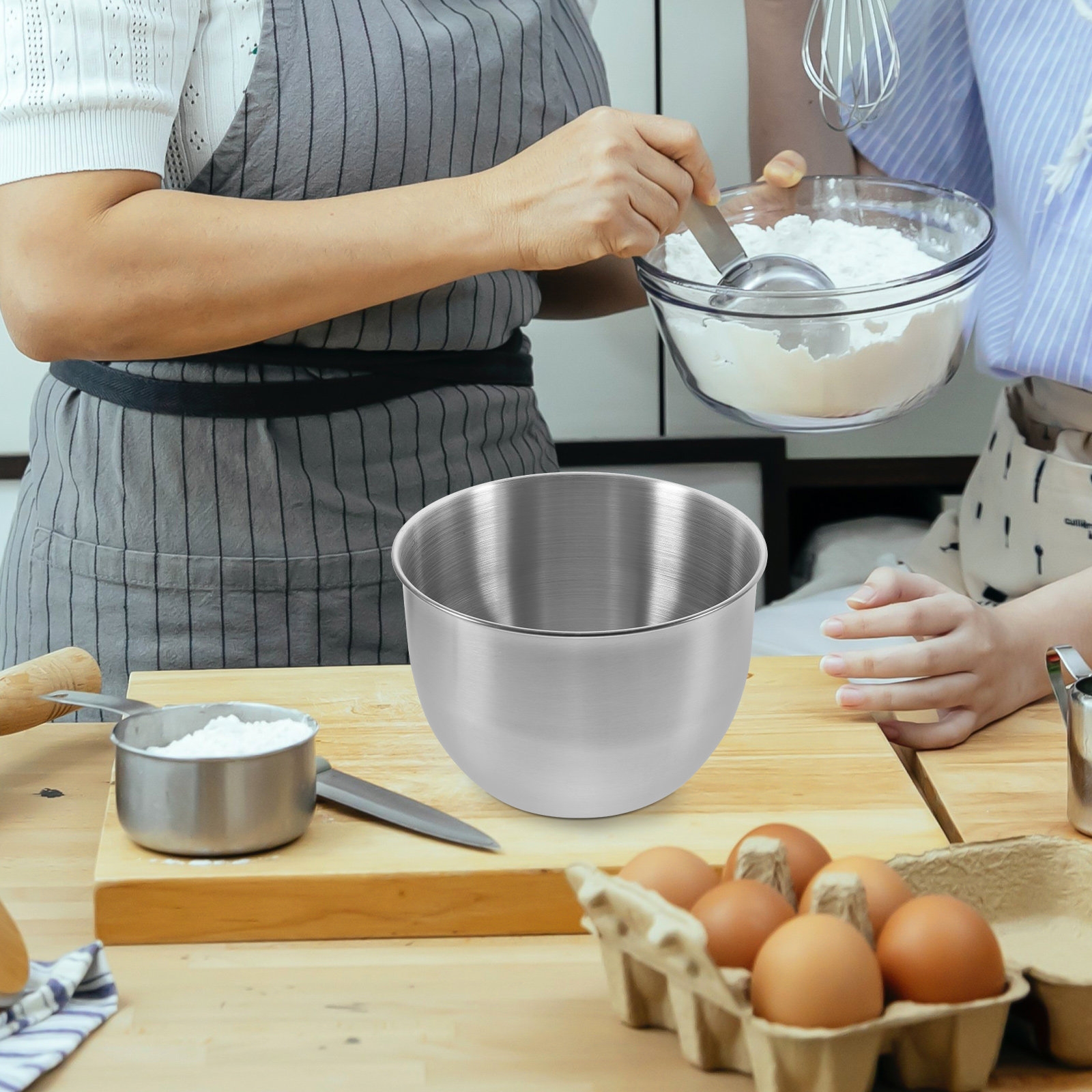 Kitchen Baking Bowls - Stainless Steel Deep Mixing Bowl Thick