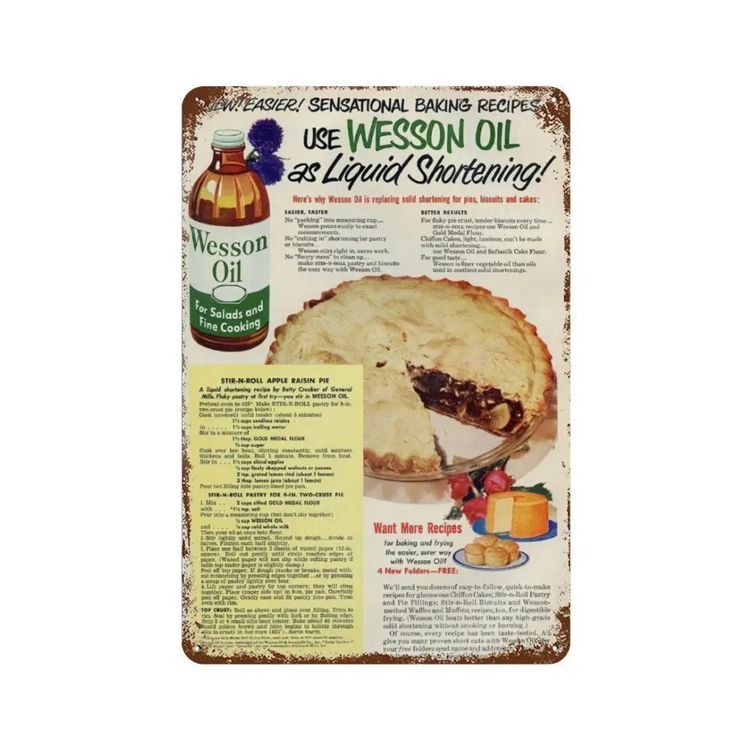 HD Tin Sign Vintage Bakery Des - Kitchen Set Bakery avis et prix