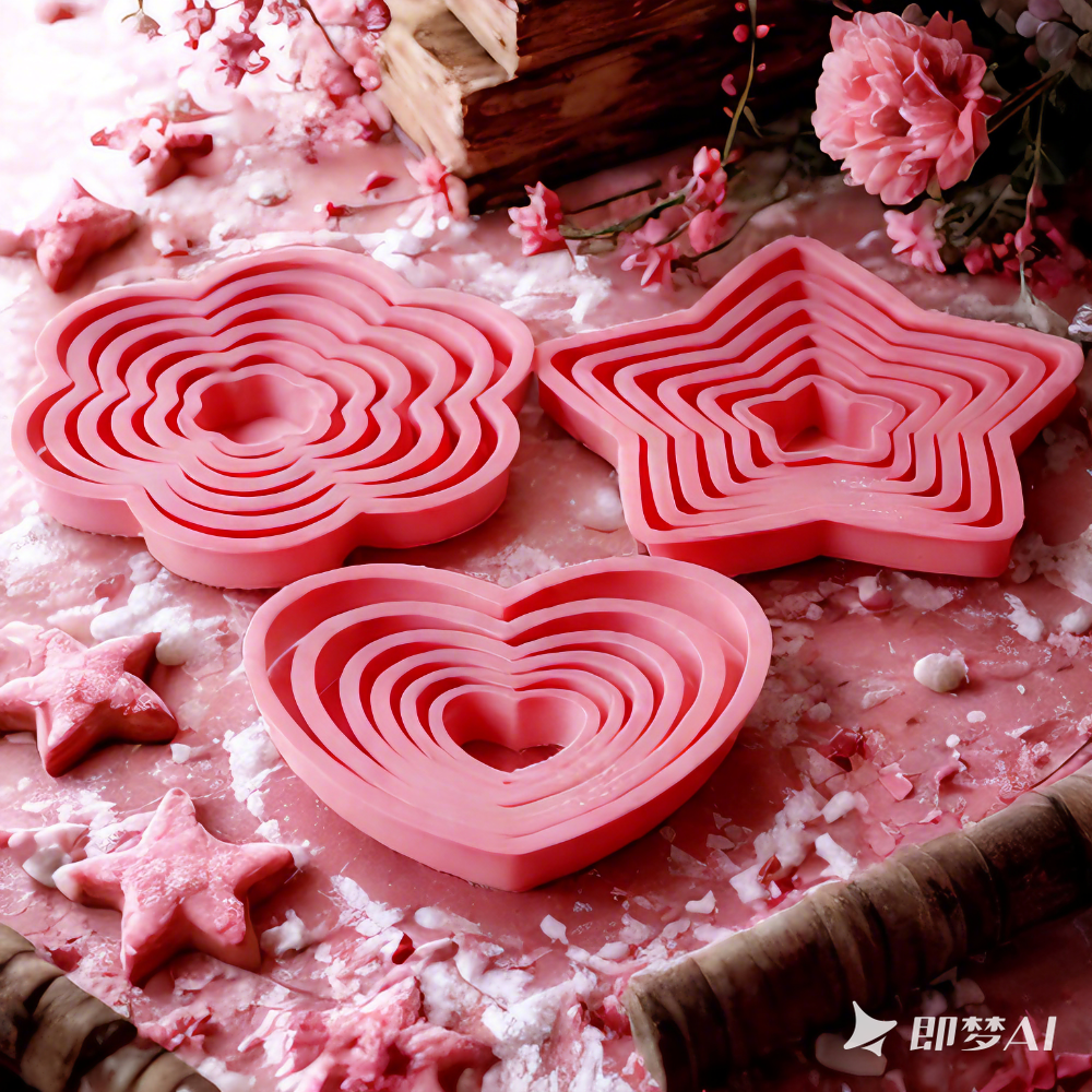 1set/3sets Pink Heart Star Flo - Cookie Cutter Set avis et prix