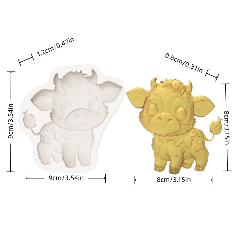 Cute Cow-Shaped Mold Cartoon C - Silicone Cake Mold avis et prix