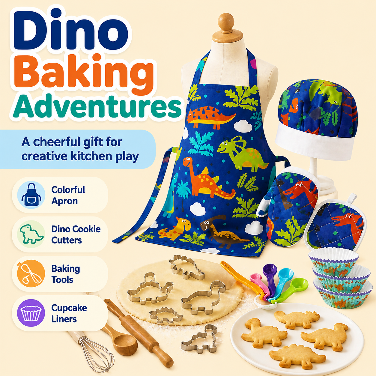 Dinosaur Kids Baking Set Chef  - Baking Kitchen For Kids avis et prix
