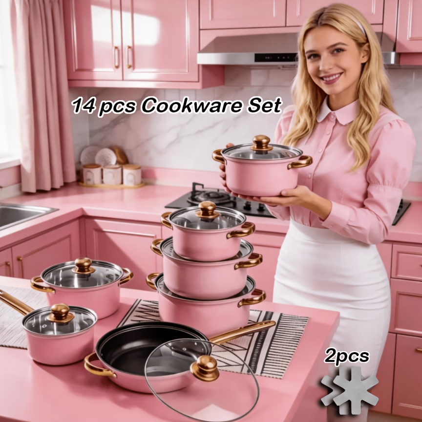 14pcs Stainless Steel Cookware - Kitchen Glass Baking Set avis et prix