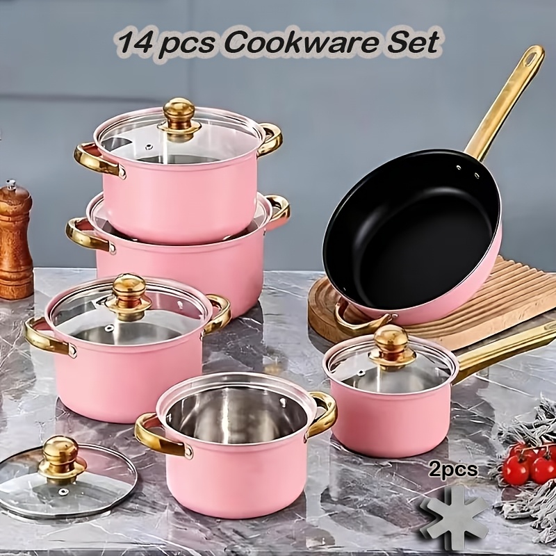 14pcs Stainless Steel Cookware - Kitchen Glass Baking Set avis et prix