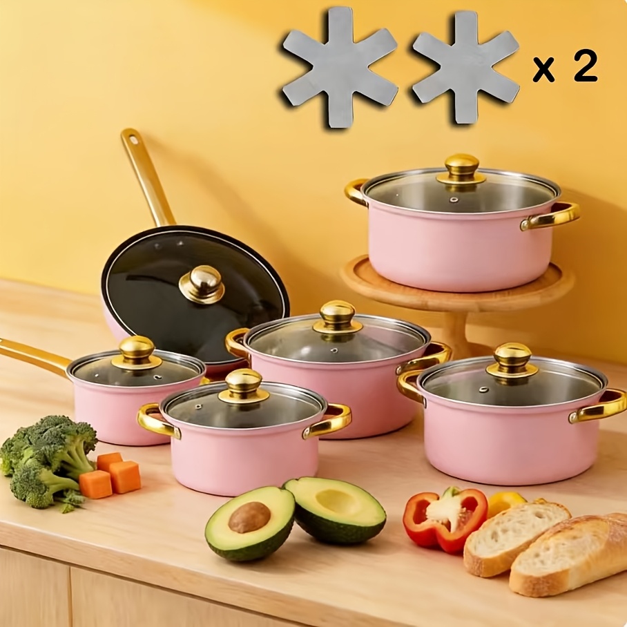 14pcs Stainless Steel Cookware - Kitchen Glass Baking Set avis et prix