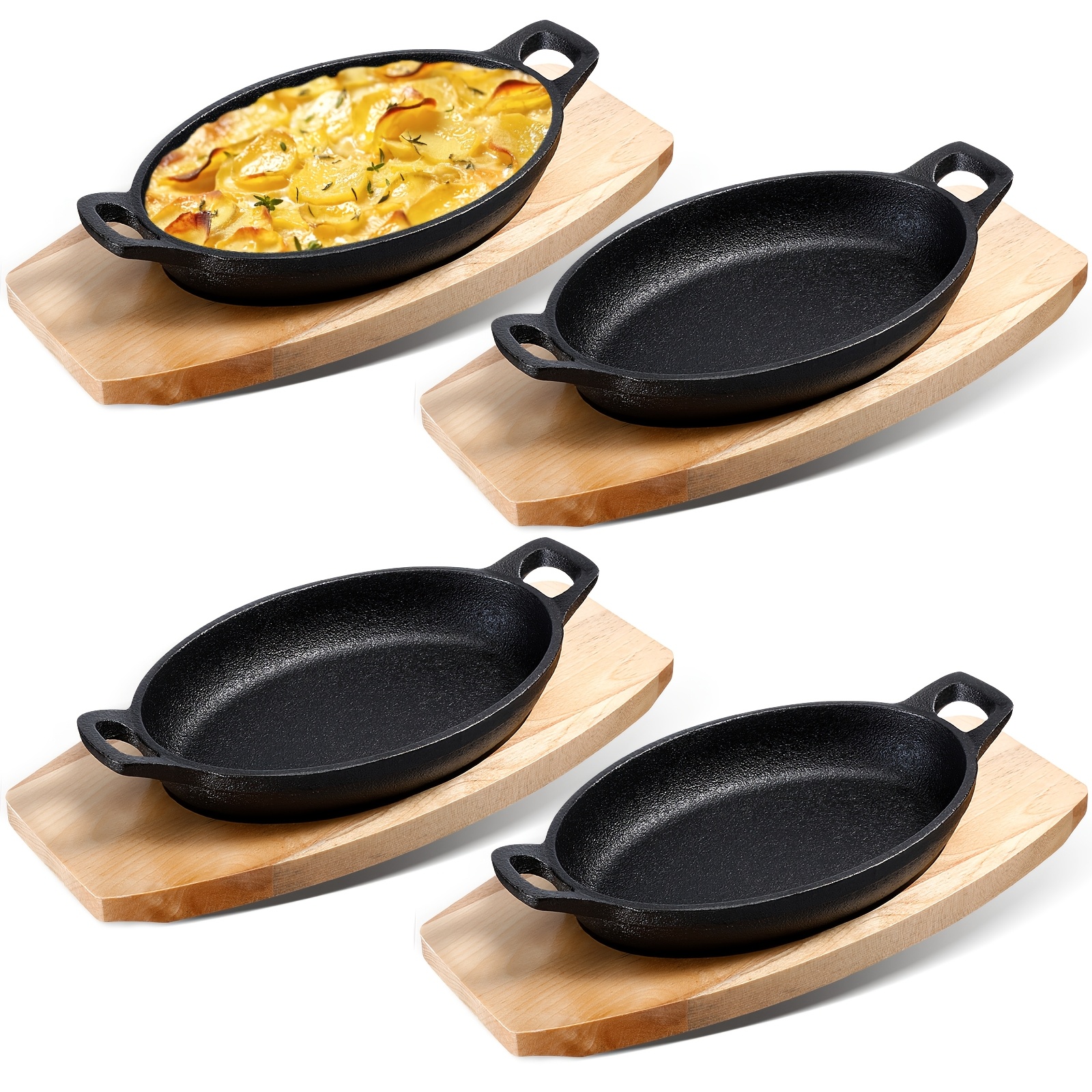 Set of 4 Mini Cast Iron Skille - Kitchen Glass Baking Set avis et prix