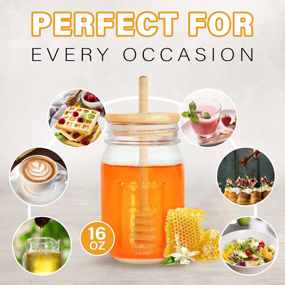 16oz Glass Honey Jar with Hone - Kitchen Glass Baking Set avis et prix