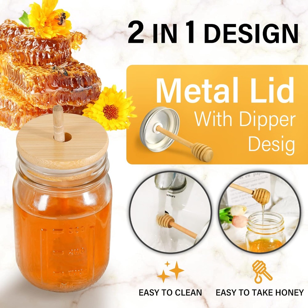16oz Glass Honey Jar with Hone - Kitchen Glass Baking Set avis et prix