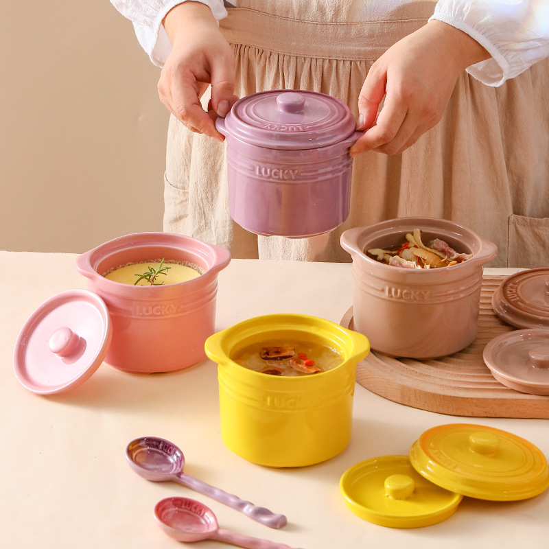 Double Lid Ceramic Bowl,Bird's - Kitchen Baking Bowls avis et prix
