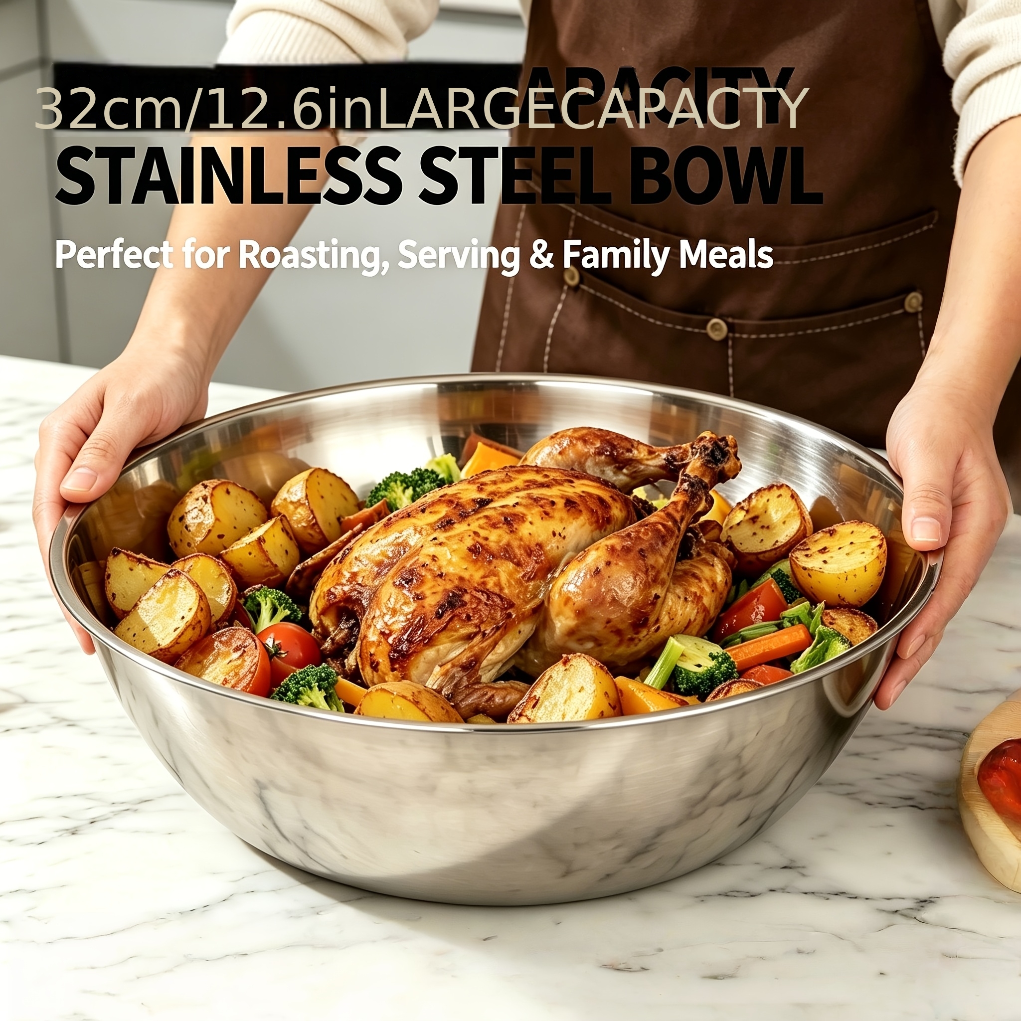 1Pcs, 32cm Stainless Steel Mix - Kitchen Baking Bowls avis et prix