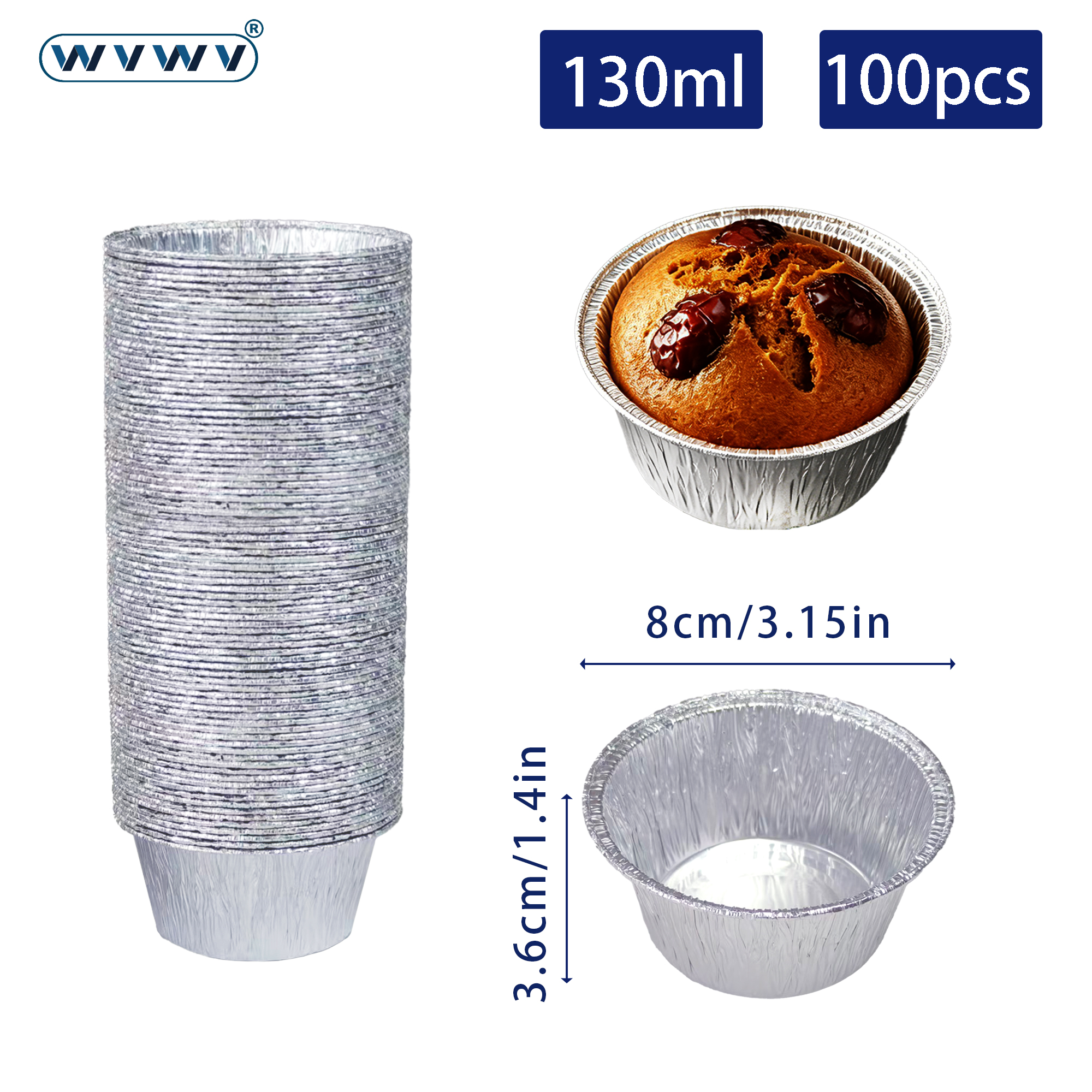 100Pcs/130Ml Mini Aluminum Foi - Kitchen Baking Oven avis et prix