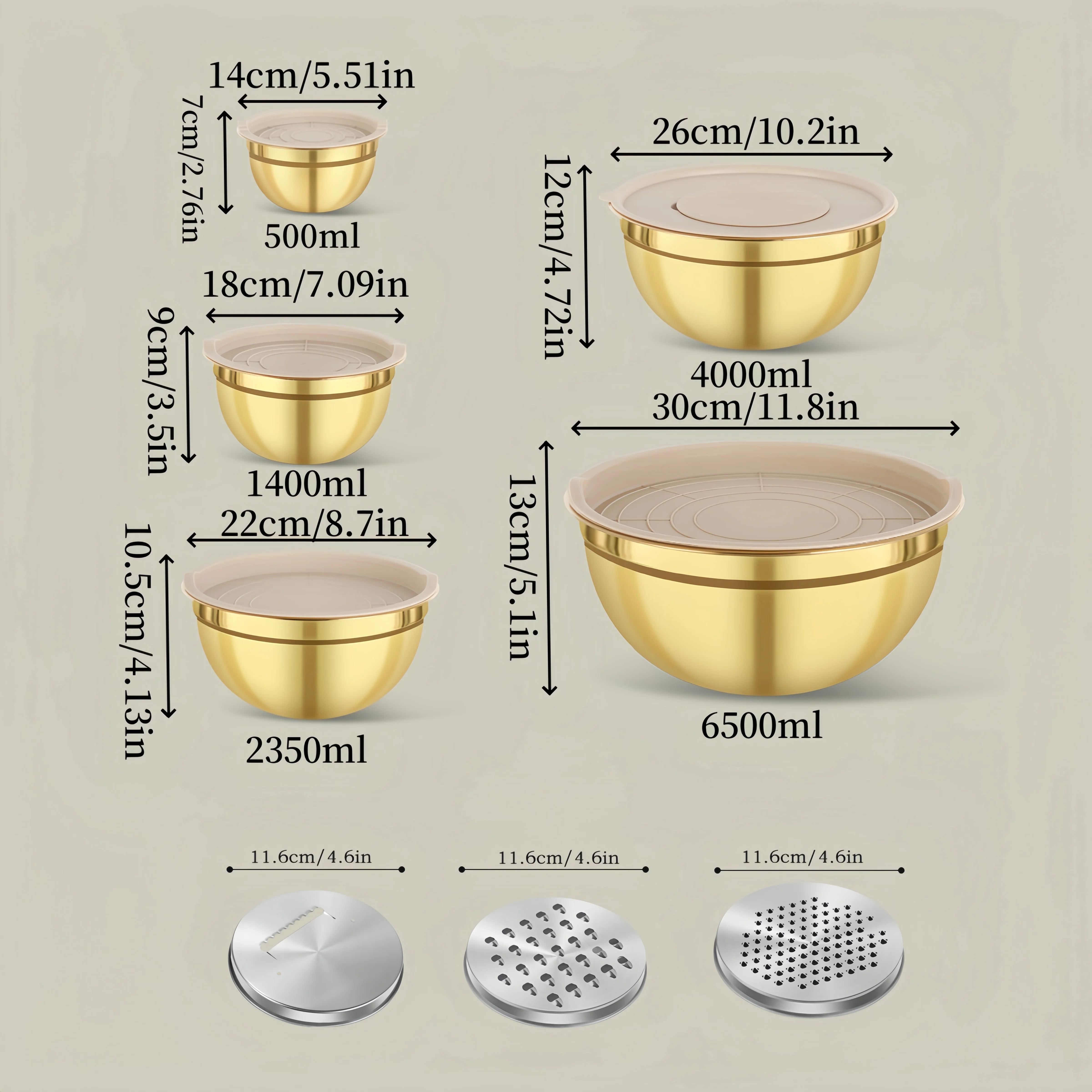 10-piece gold stainless steel  - Kitchen Baking Bowls avis et prix