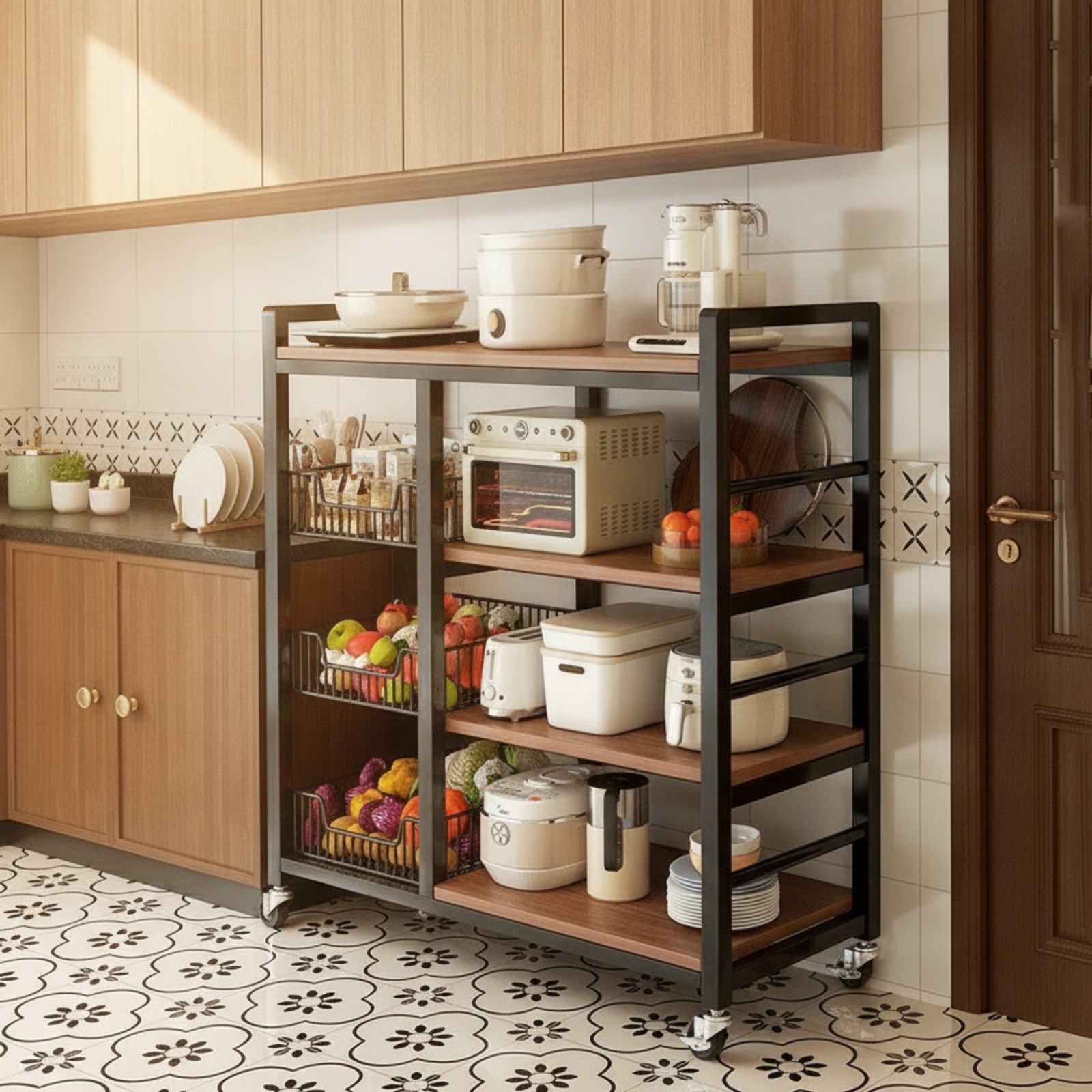 Kitchen Storage Rack Multi-Tie - Kitchen Baking Cart avis et prix