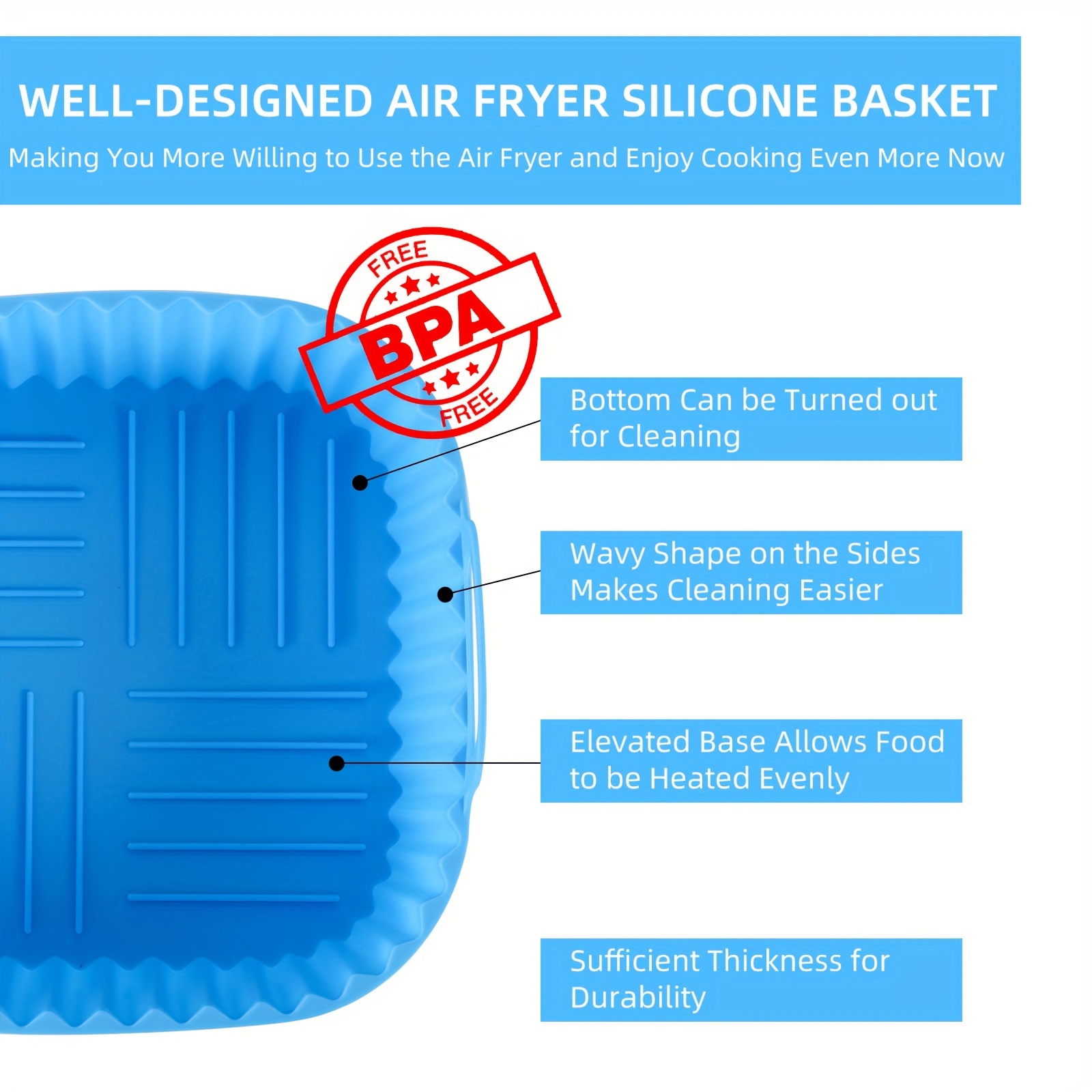 1 square silicone air fryer li - Kitchen Baking Oven avis et prix