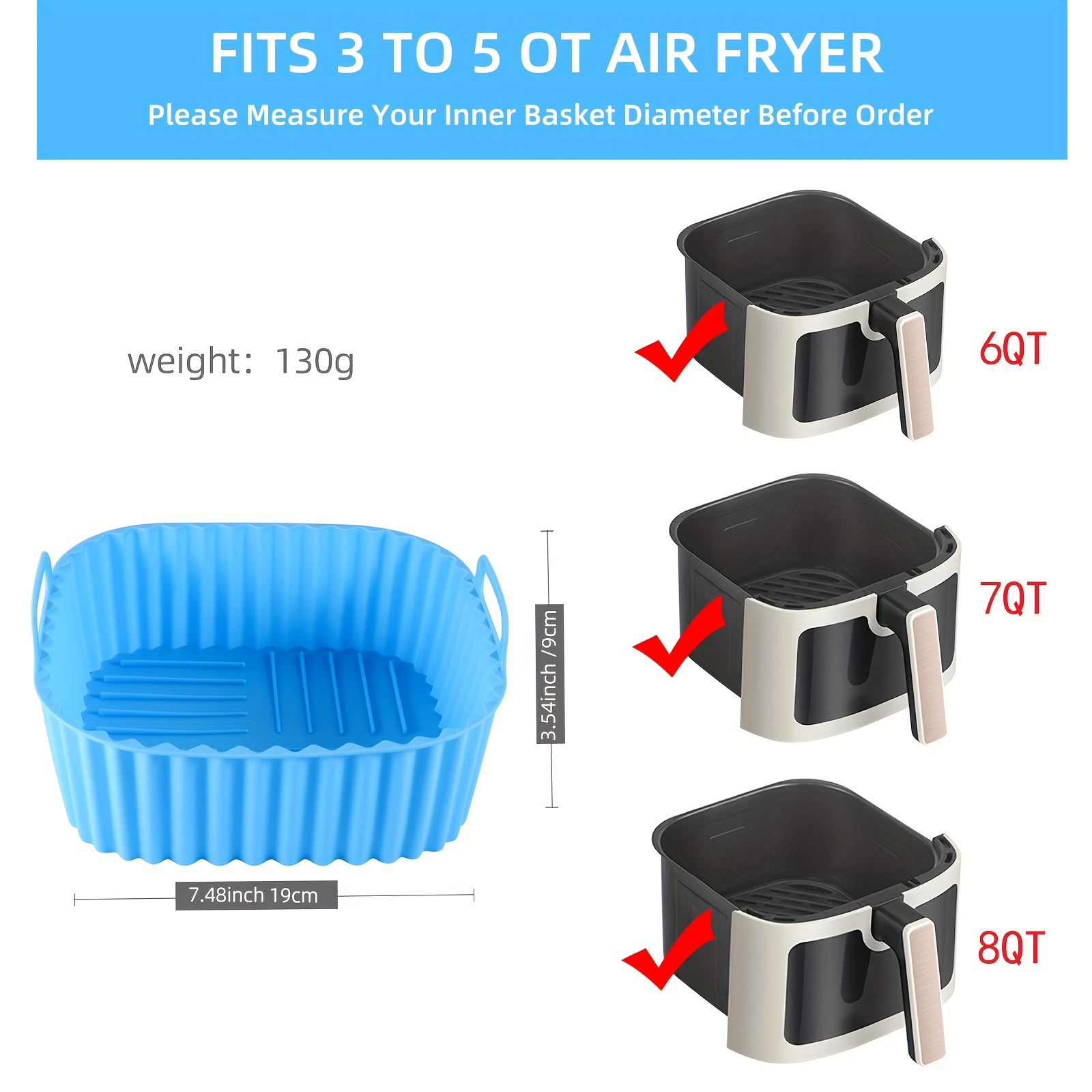 1 square silicone air fryer li - Kitchen Baking Oven avis et prix