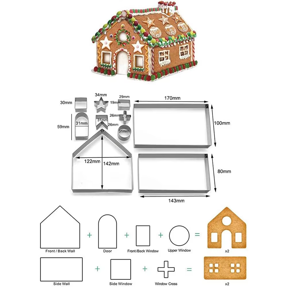 10Pcs Gingerbread House Cookie - Cookie Cutter Set avis et prix
