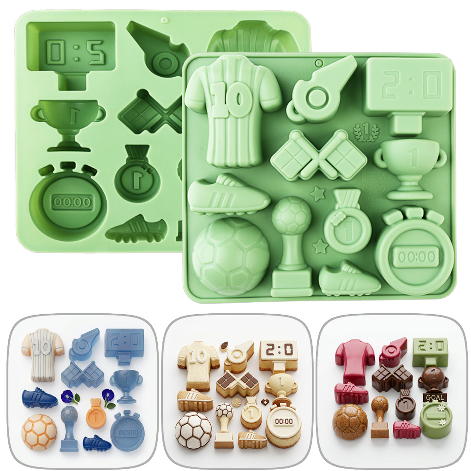 1 Green Football-Themed Silico - Silicone Cake Mold avis et prix