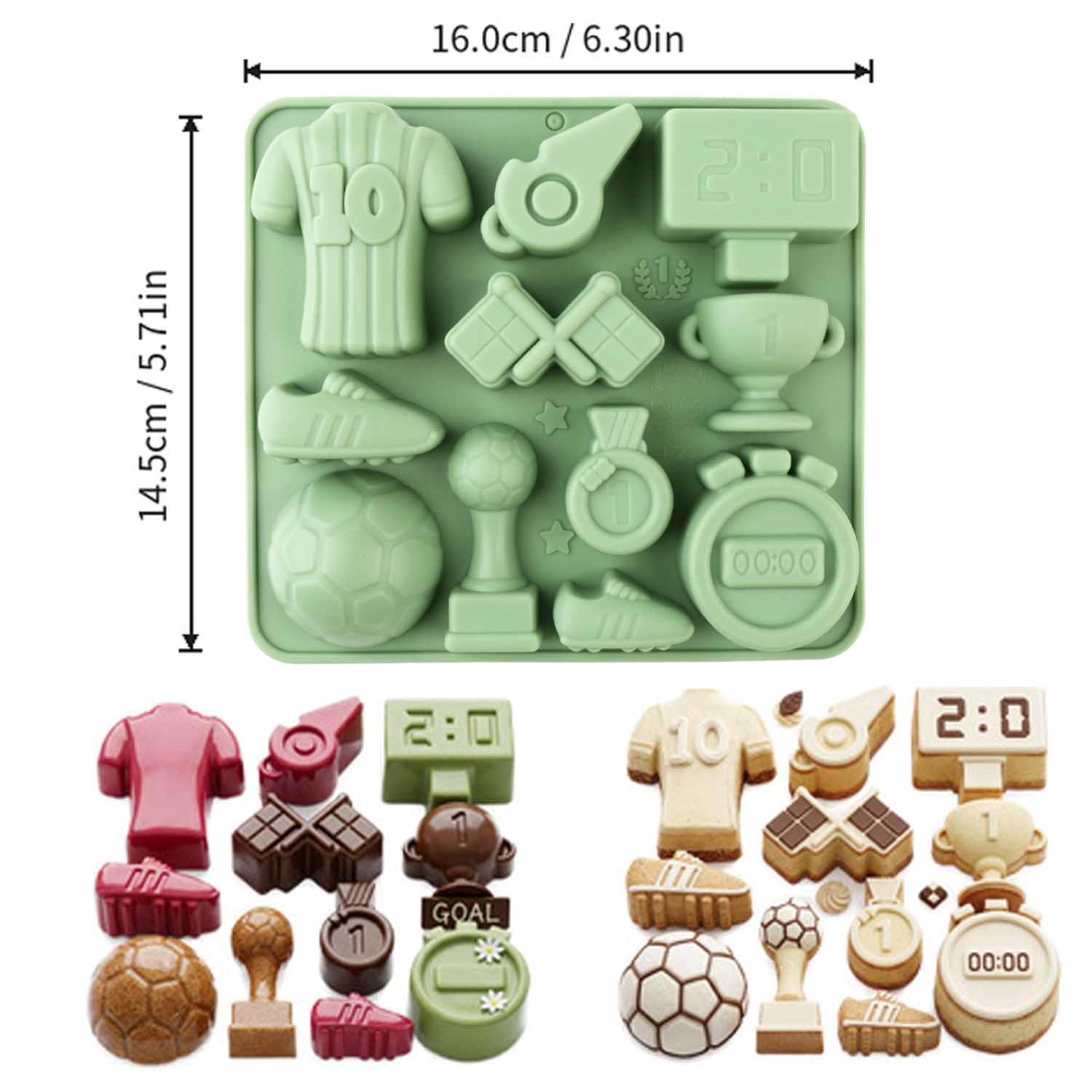 1 Green Football-Themed Silico - Silicone Cake Mold avis et prix