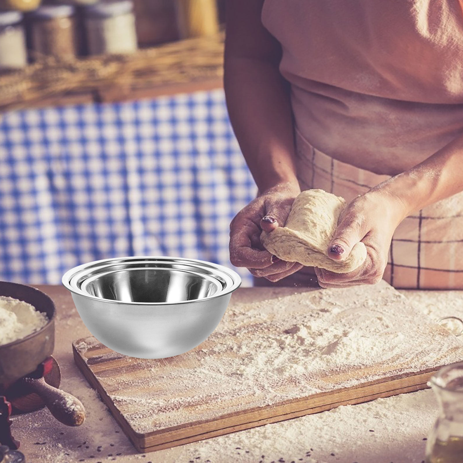 3Pcs Stainless Steel Mixing Bo - Kitchen Baking Bowls avis et prix