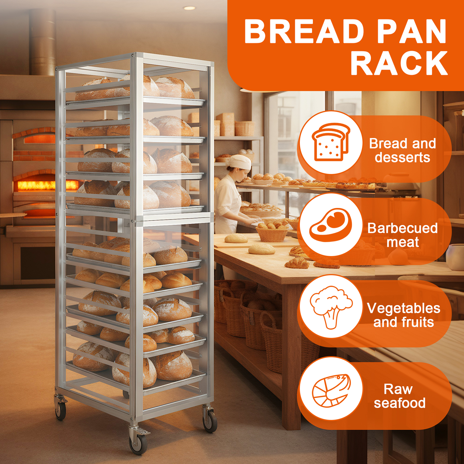 18 Tiers Bun Rack with Wheels  - Kitchen Baking Cart avis et prix