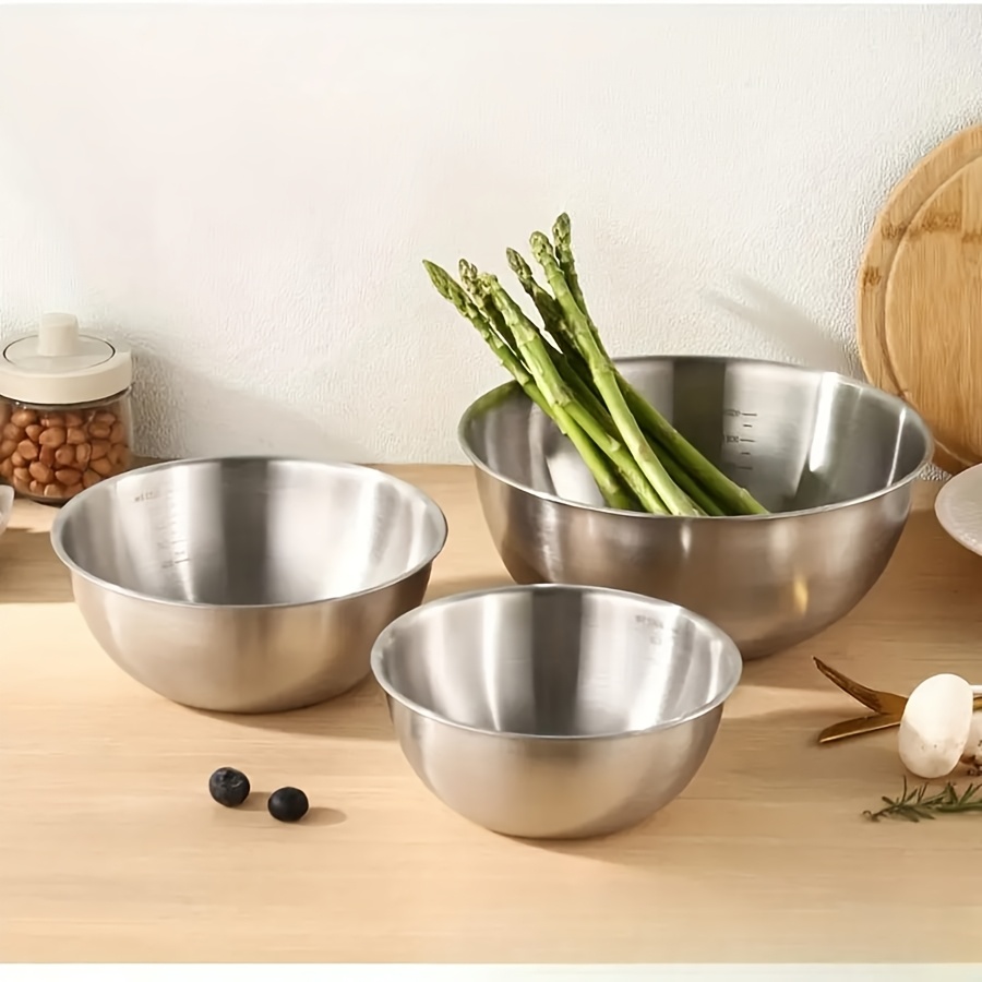 3pcs Stainless Steel Salad Bow - Kitchen Baking Bowls avis et prix