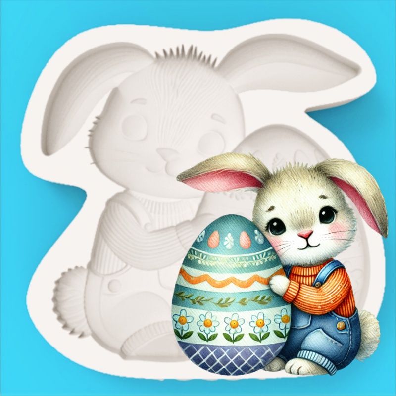 Easter Egg-Holding Bunny Silic - Silicone Cake Mold avis et prix